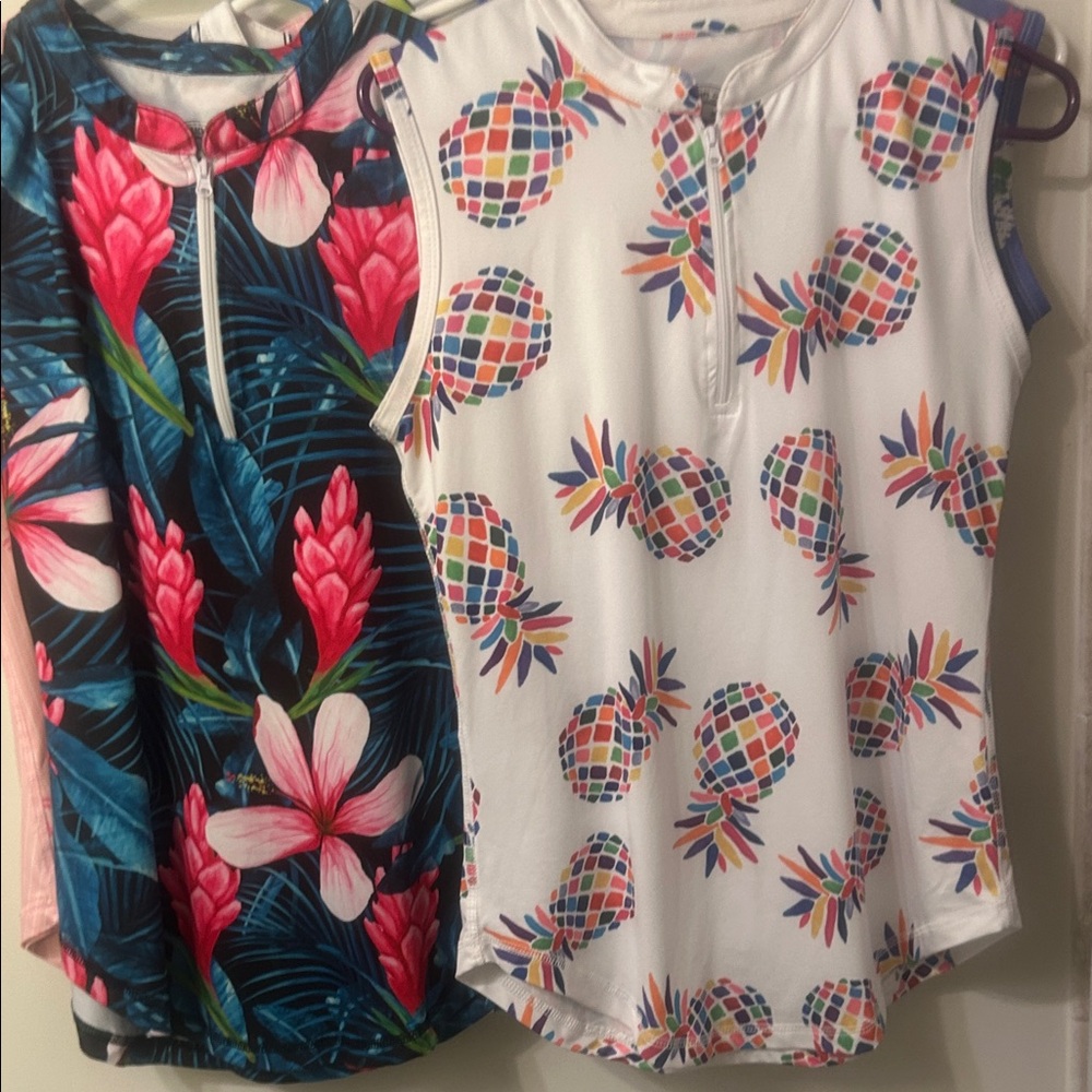6 Vibrant Multicolor Women's Sleeveless golf polos 4 Small 2 Medium